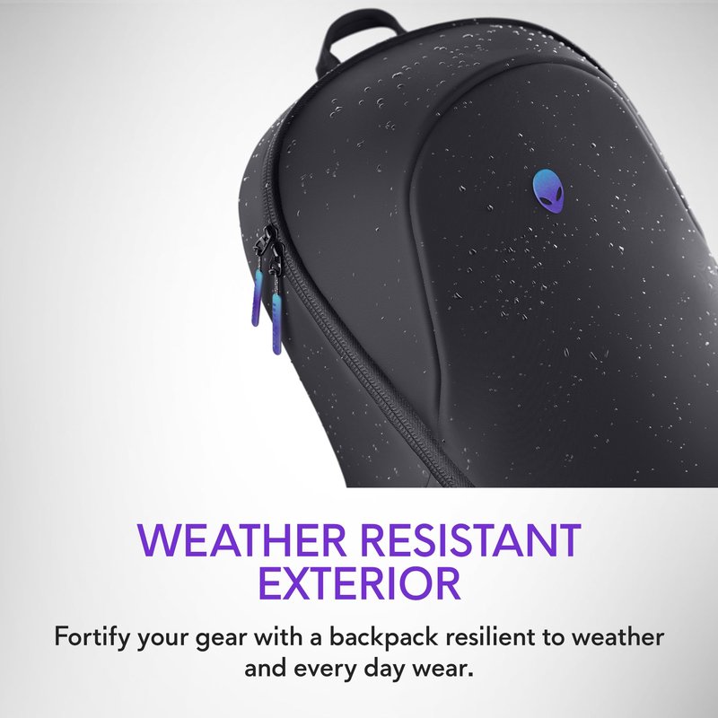 Alienware 16 Backpack - AW5625P - 21L Capacity, 3D Breathable mesh, Magnetic pocket organizers, RFID safe pocket, Weather resistant, 3D Iridescent reflective Alienware logo - Alienware Black