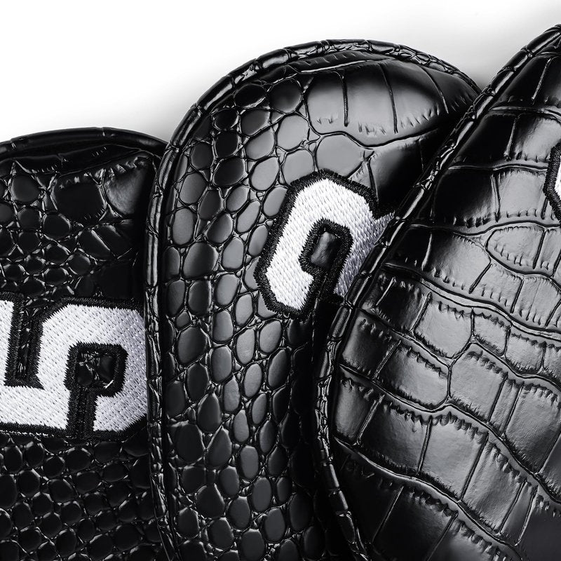 Craftsman Golf 11pcs/Set Crocodile Pattern Iron Covers Headcovers Set Magnetic Closure for Left and Right Handed Golfer