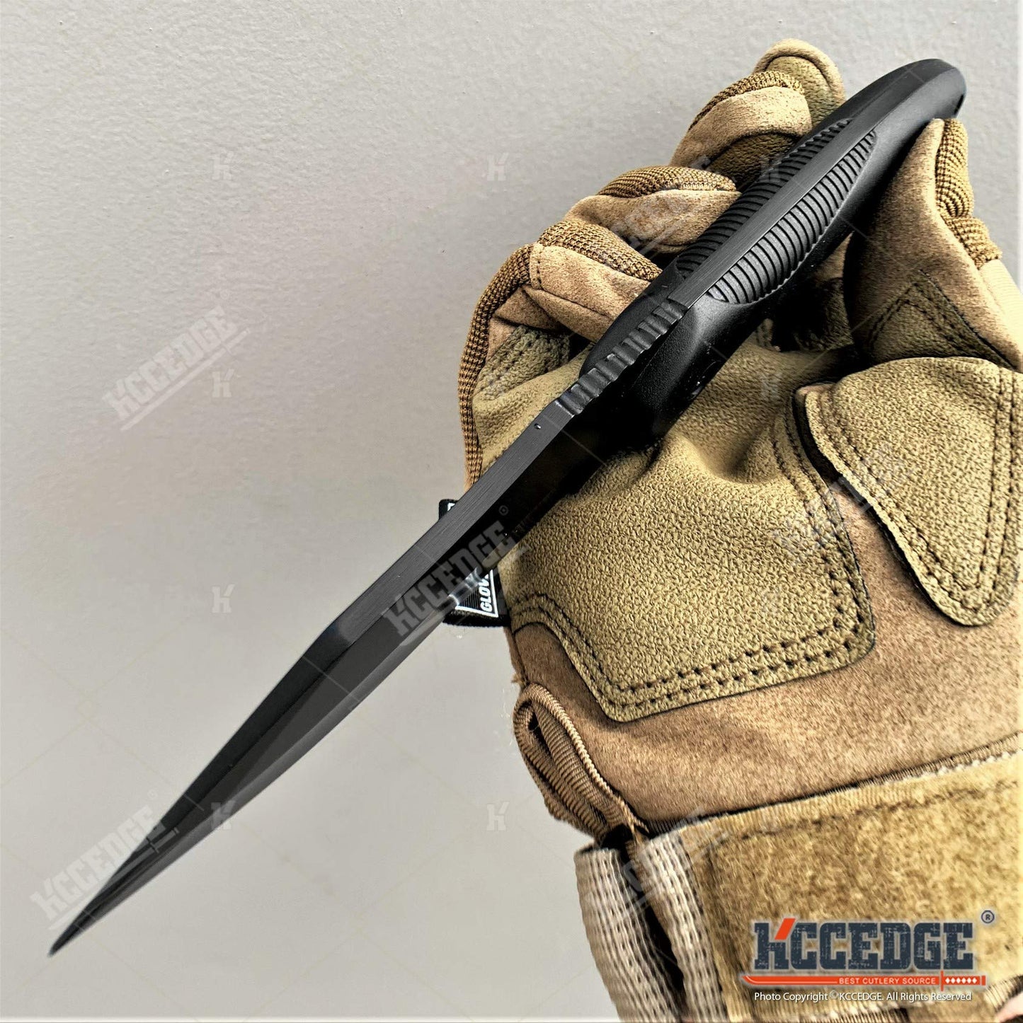 KCCEDGE Tactical Knife Hunting Knife Survival Knife 9" Full Tang Fixed Blade Knives Camping Accessories Camping Gear Survival Kit Survival Gear And Equipment Tactical Gear 80213 (Black)