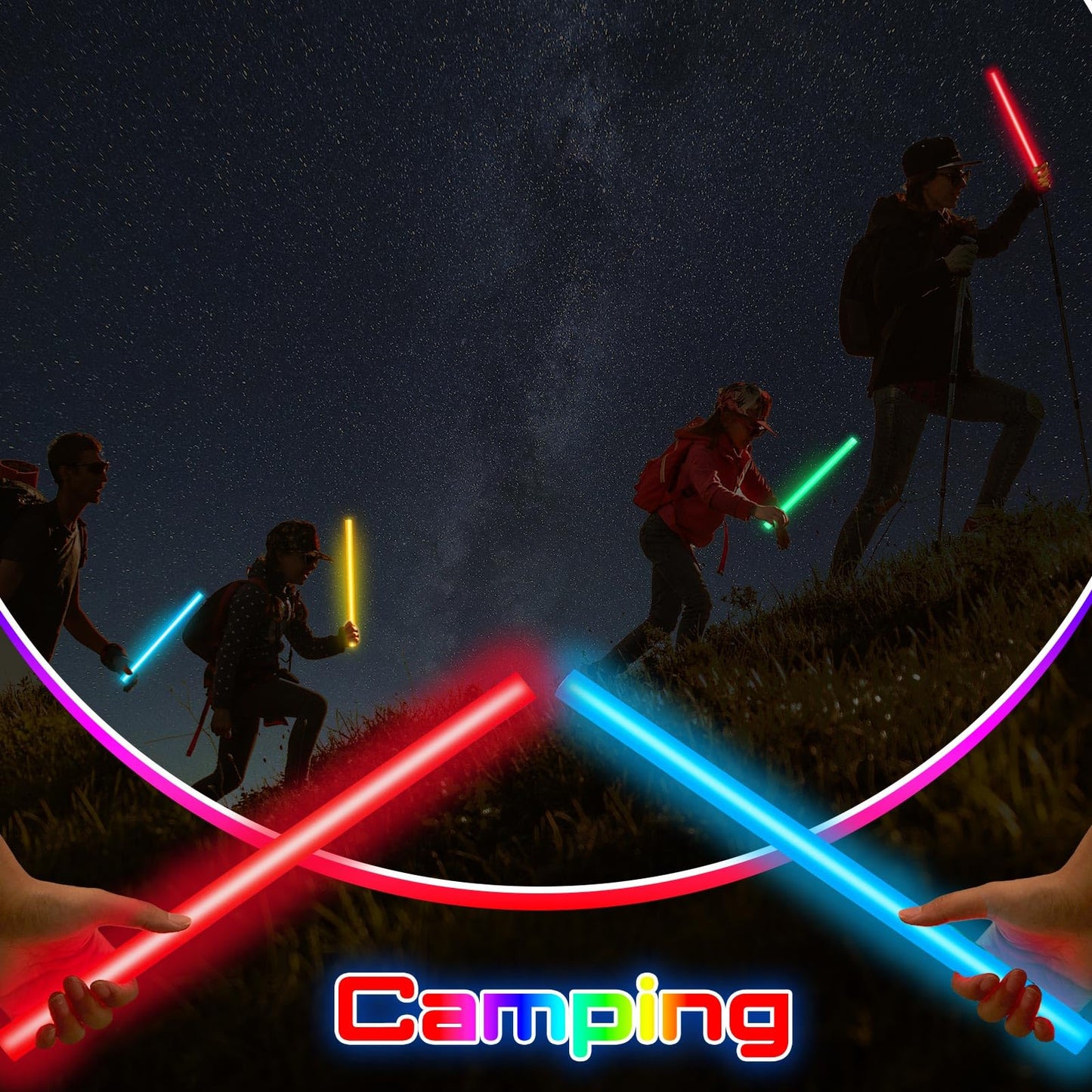 10 Pcs Jumbo Glow Sticks Available in 14 or 16 Inch Industrial Grade Glow Sticks Bulk Emergency Large Glow Sticks for Camping Accessories, Survival Kit(Red, Orange, Yellow, Green, Blue, 16 Inch)