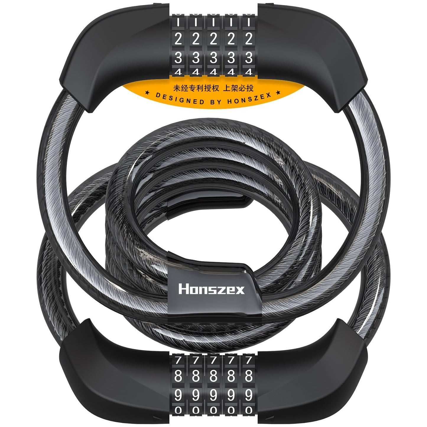 Honszex Electric Scooter Lock, Bike Lock, Cable Lock with 5-Digit Combination, Double Cable Locks Anti-Theft 41 Inch for Electric Scooter, Bike, Bicycle, Electric Scooter Accessories