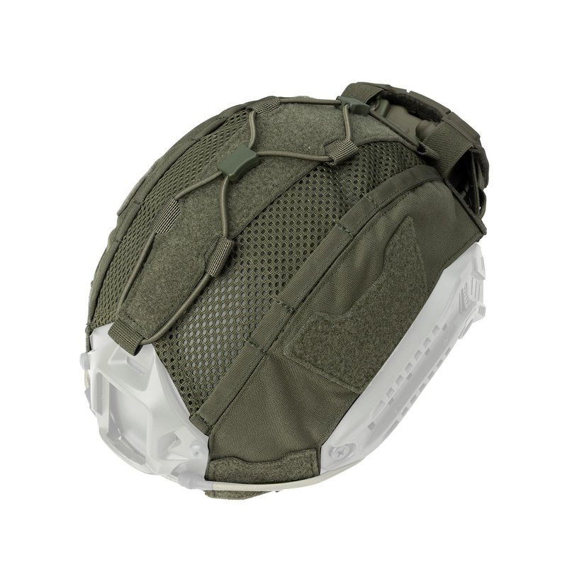 IDOGEAR Tactical Helmet Cover with Battery Rear Pouch for Fast Helmet Size M/L & L/XL Military Paintball Hunting Shooting Gear 500D Nylon (Ranger Green, Large)