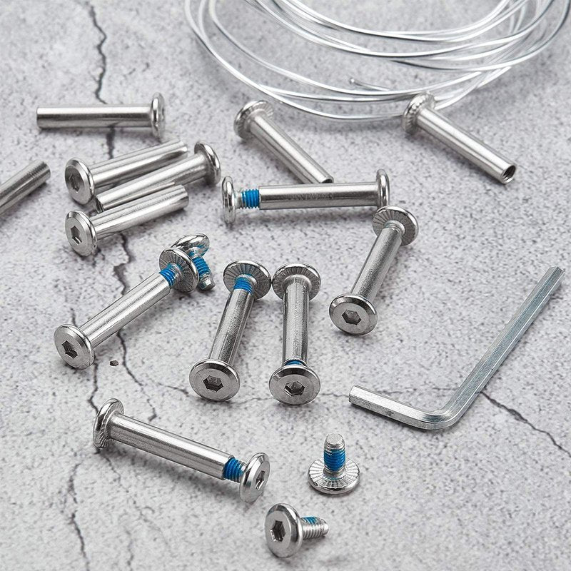 Still Awake OD 15/64" (6mm) Shaft Hex Socket Screw Inline Skate Wheel Roller Blades Replacement Skate Wheel Axles Repair kit (30mm/36mm)