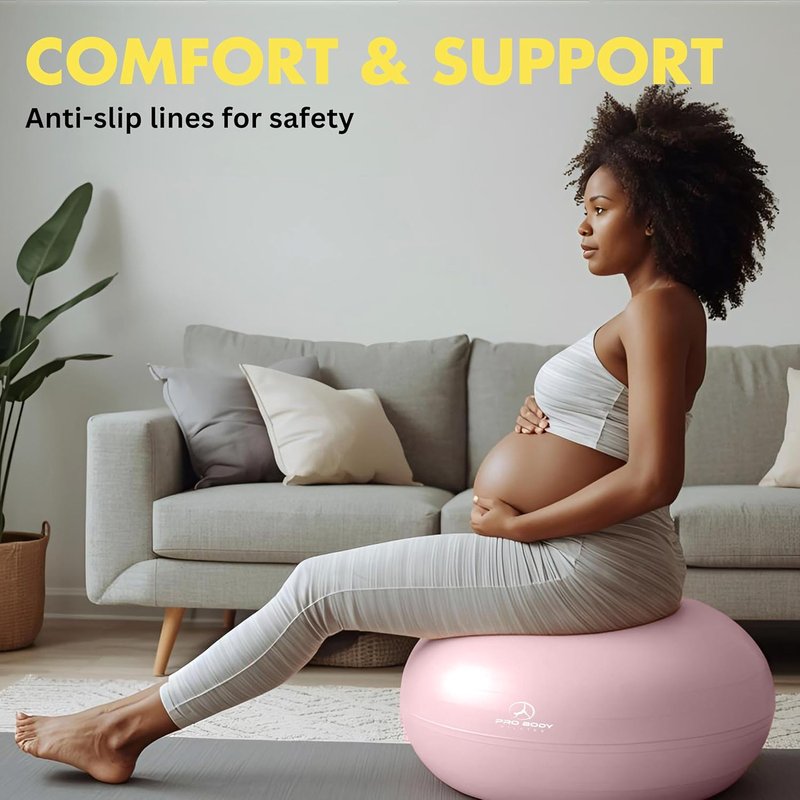Pregnancy Ball for Pilates & Yoga - Prenatal & Postnatal Exercise Guide Included | Ideal for Labor Support