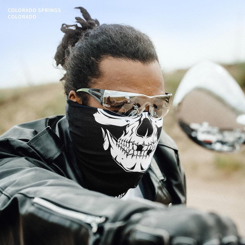 Skull Motorcycle Face Mask - Winter Ski & Snowboard Protection | Unisex, Black