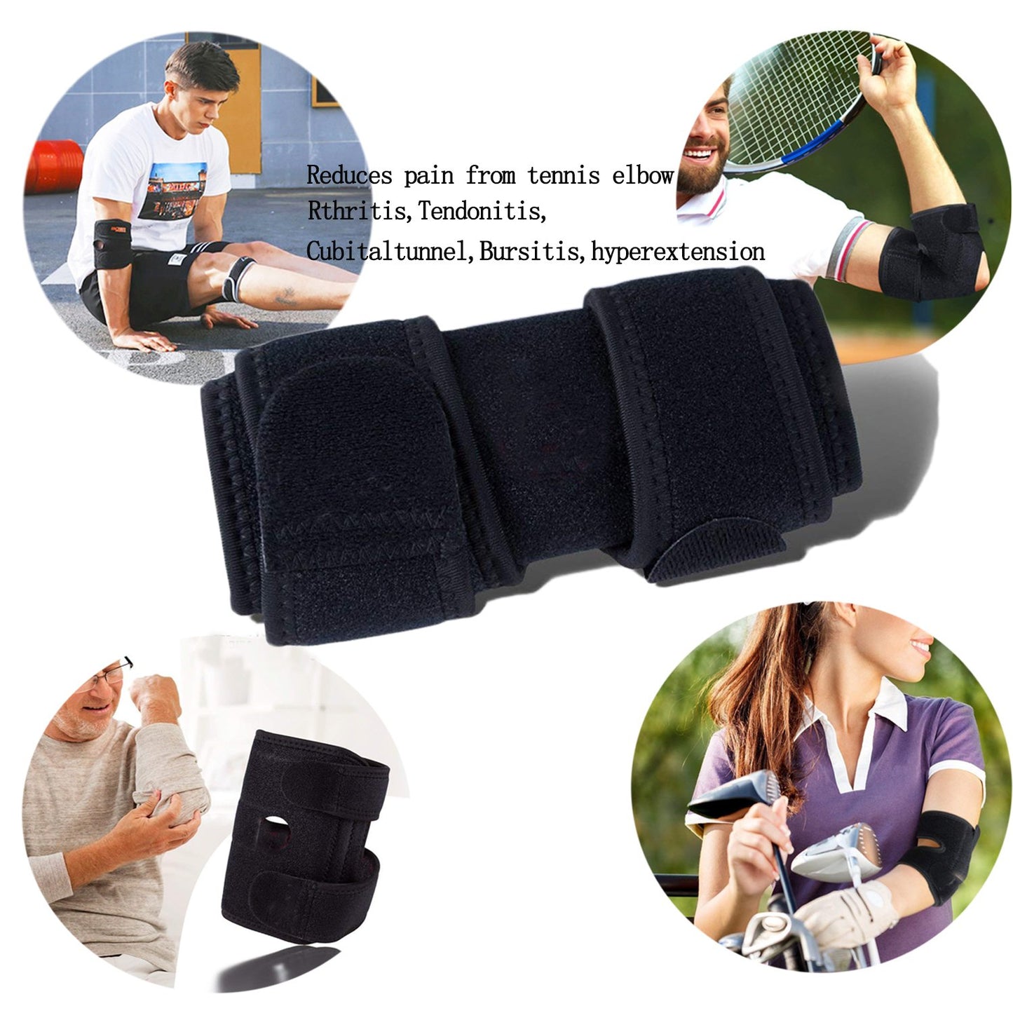 Elbow Brace, Adjustable Tennis Elbow Support for Tendonitis Women Men