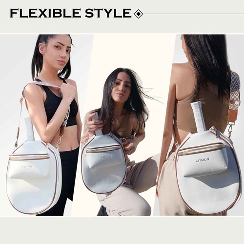 Pickleball Gifts for Women – Paddle Bag, Leather Crossbody with Adjustable Strap & Fence Hook – Stylish Everyday Design