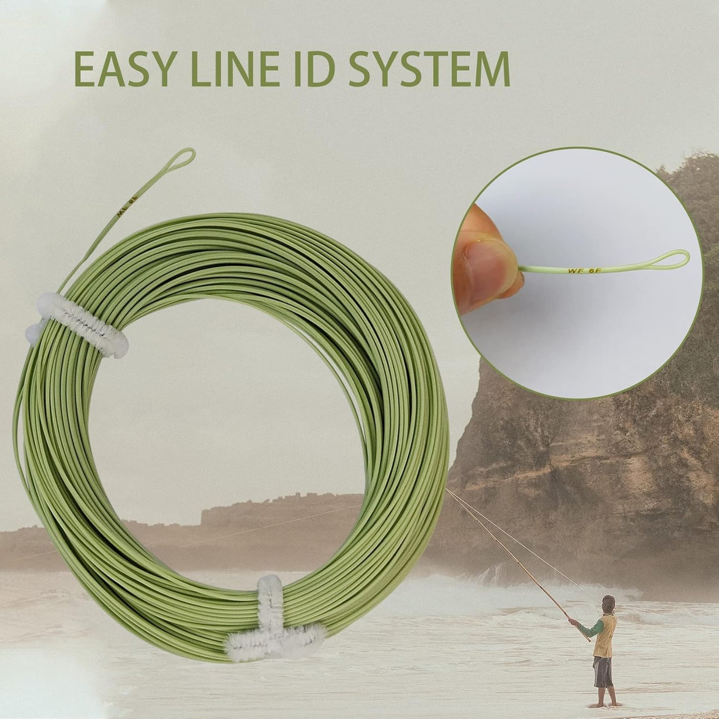 All-Purpose Fly Line - Floating Trout Fishing Line with Welded Loop | 100FT Weight Forward