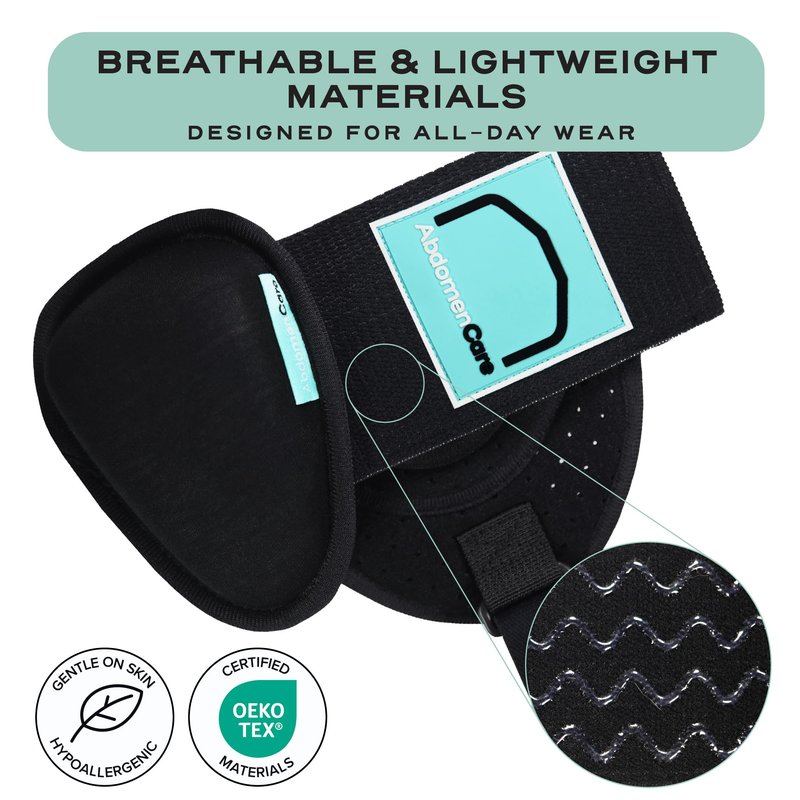 Abdomencare Inguinal Hernia Support Belt for Men & Women with 2 Compression Pads - Hernia Belt for Men Inguinal - For Left or Right Side Inguinal Hernias - Hernia Belts for Men Truss Support - S/M