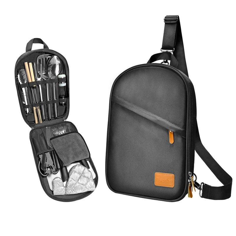 Camping Cooking Set- 31 Pcs Camping Utensils Camping Essentials Camping Gear for Camp Kitchen Cooking and Grilling, Portable Outdoor Cooking Travel Set for RV Tent Camper, BBQs, Camping Accessories