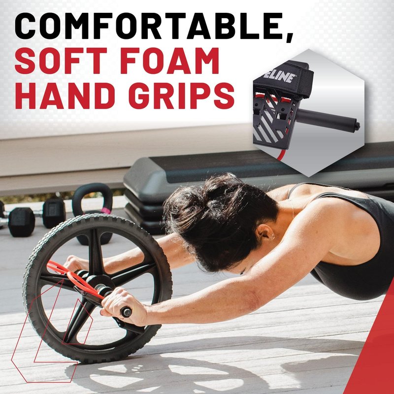 Lifeline Fitness Power Wheel Full Body Workout Ab Roller, Functional Full Body Ab Roller Wheel, Upper/Lower Body Workout, Home Workout Equipment with Foot Straps