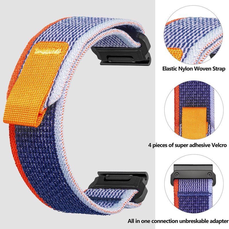 Compatible With Garmin, Trail Loop Nylon Sport Band For fēnix/Forerunner/Approach/MARQ/quatix/D2 Series Tough Replacement Band For Men