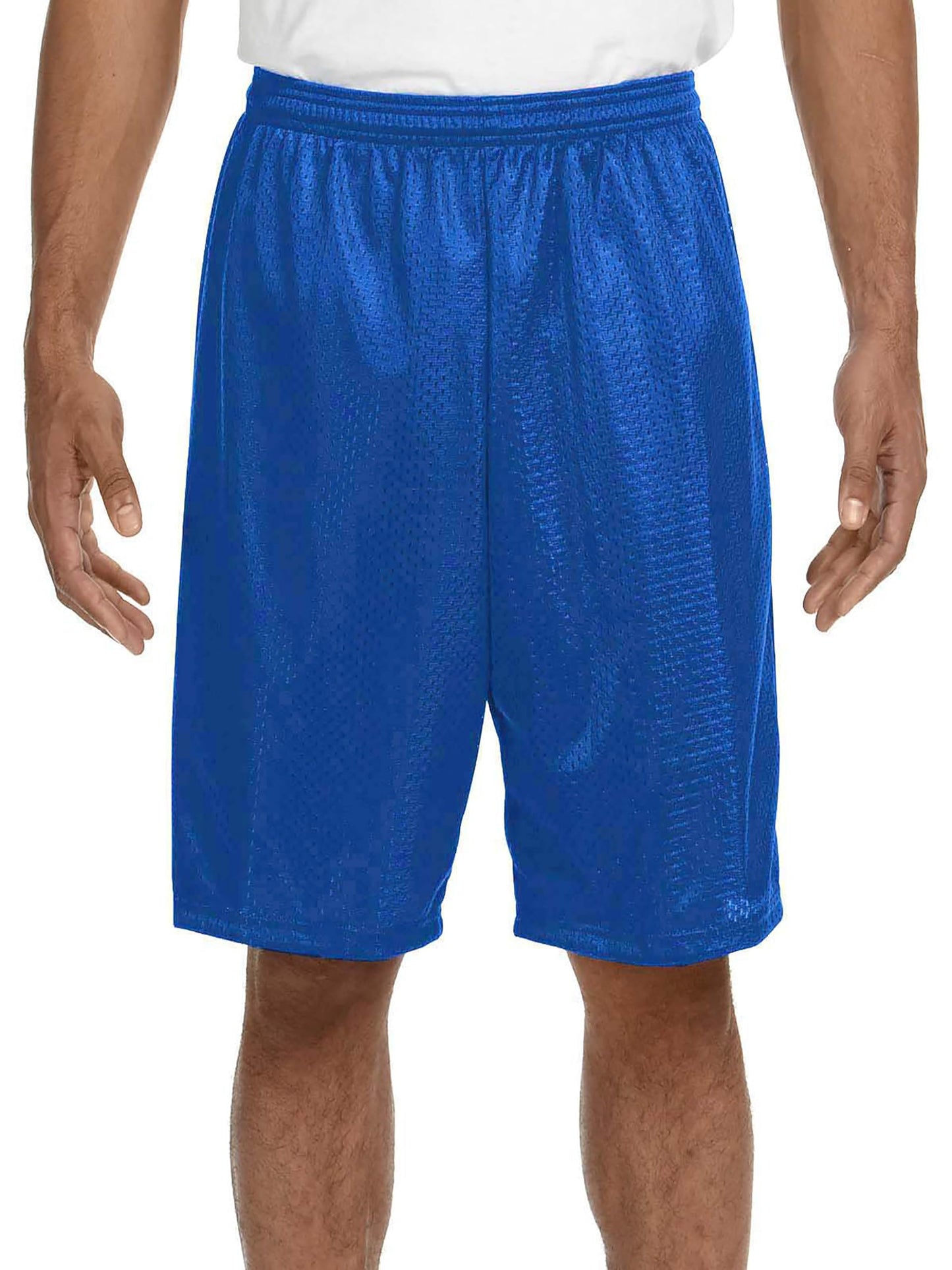 Hat and Beyond Mens Lightweight Basic Mesh Solid Basketball Jersey Workout Fitness Gym Shorts (Small, 1ihb01_Royal Blue)