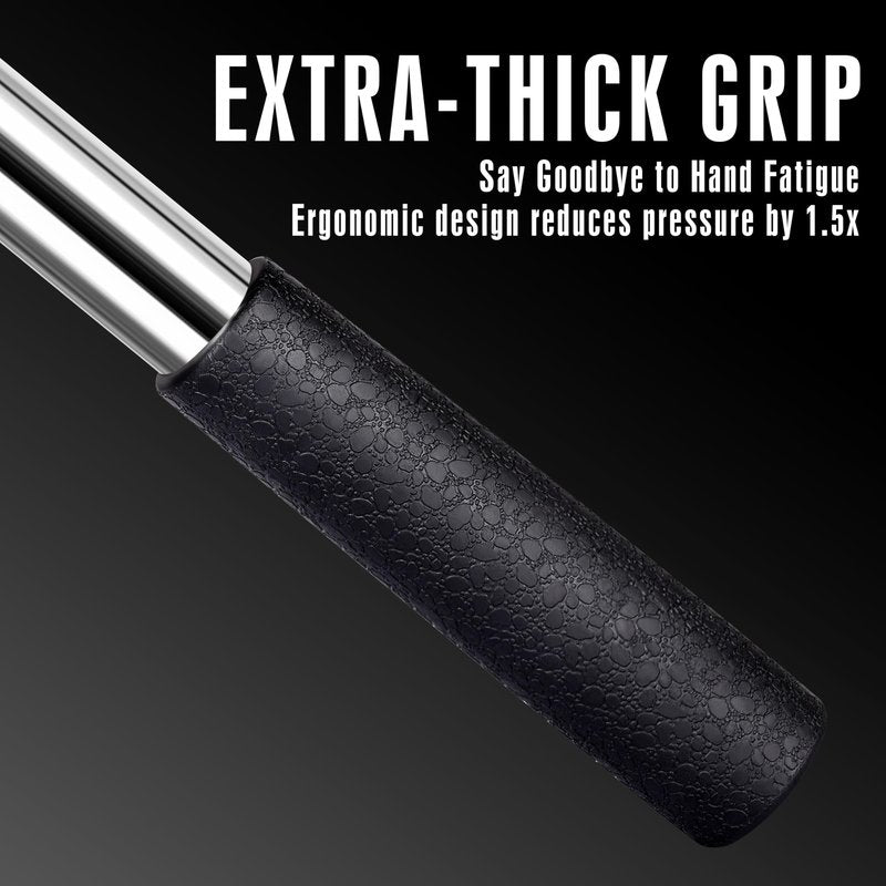 Goashpeaot Premium Press-Lock Golf Ball Retriever – 9Ft / 12Ft / 14.5Ft / 16.3Ft with Reinforced Stainless Steel Shaft & Non-Slip Rubber Grip, Golf Ball Retriever Telescopic for Water (Black, 12Ft)