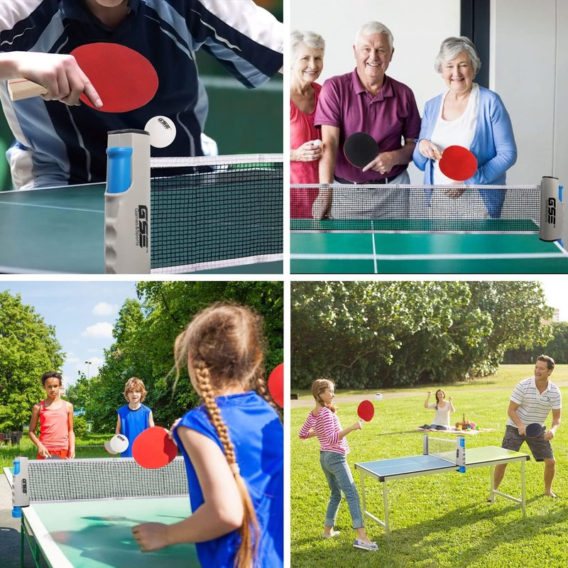 Adjustable Retractable Ping Pong Net Set - Professional Table Tennis Rackets & Balls with Storage Bag | Game Accessories