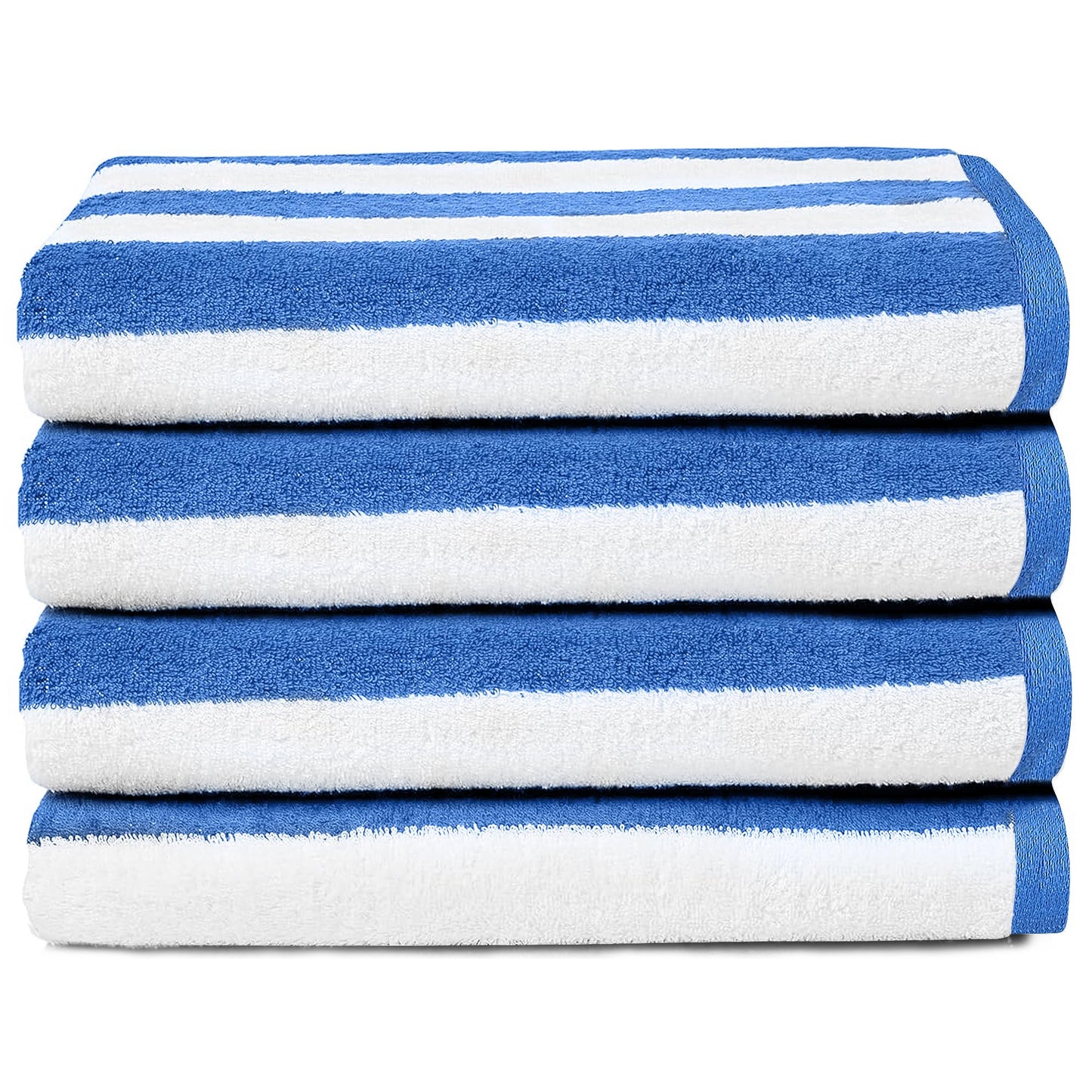 Bliss Casa Beach Towels — 4 Pack, 30 x 60 in — Premium Cotton-Rich Blend, Soft, Absorbent & Quick-Dry Pool Towels, Oversized Cabana Stripes Pool Towel