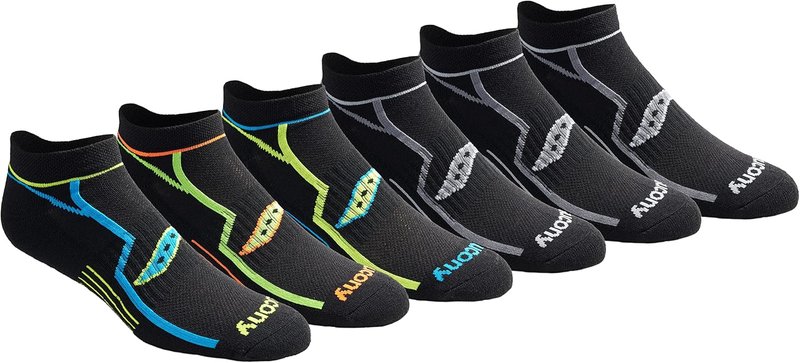 Saucony Men's Rundry Bolt Performance No-Show Socks - M-XXL | 6, 12, 18 Pairs Available