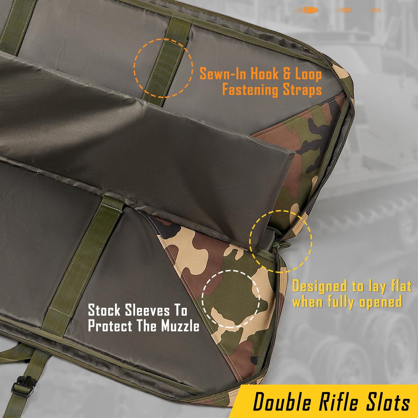 DULCE DOM 32 inch Double Rifle Case Soft Bag Gun Case, Perfect for Rifle Pistol Storage and Transportation, All Around Shooting Range Tactical Rifle Backpack, Indoor Outdoor