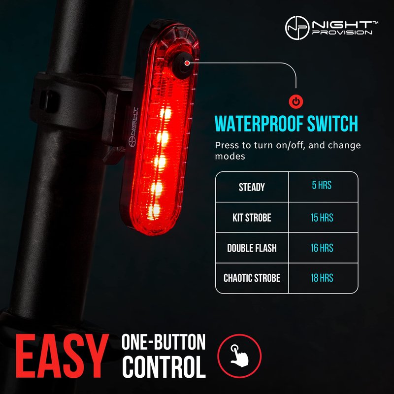 Bike Tail Light 2 Pack - Easy Bicycle Rear Light Installation - USB C Rechargeable Bike Lights for Night Riding - 18 Hour Max - Bicycle Brake Safety - 4 Modes LED (Luces para Bicicleta)