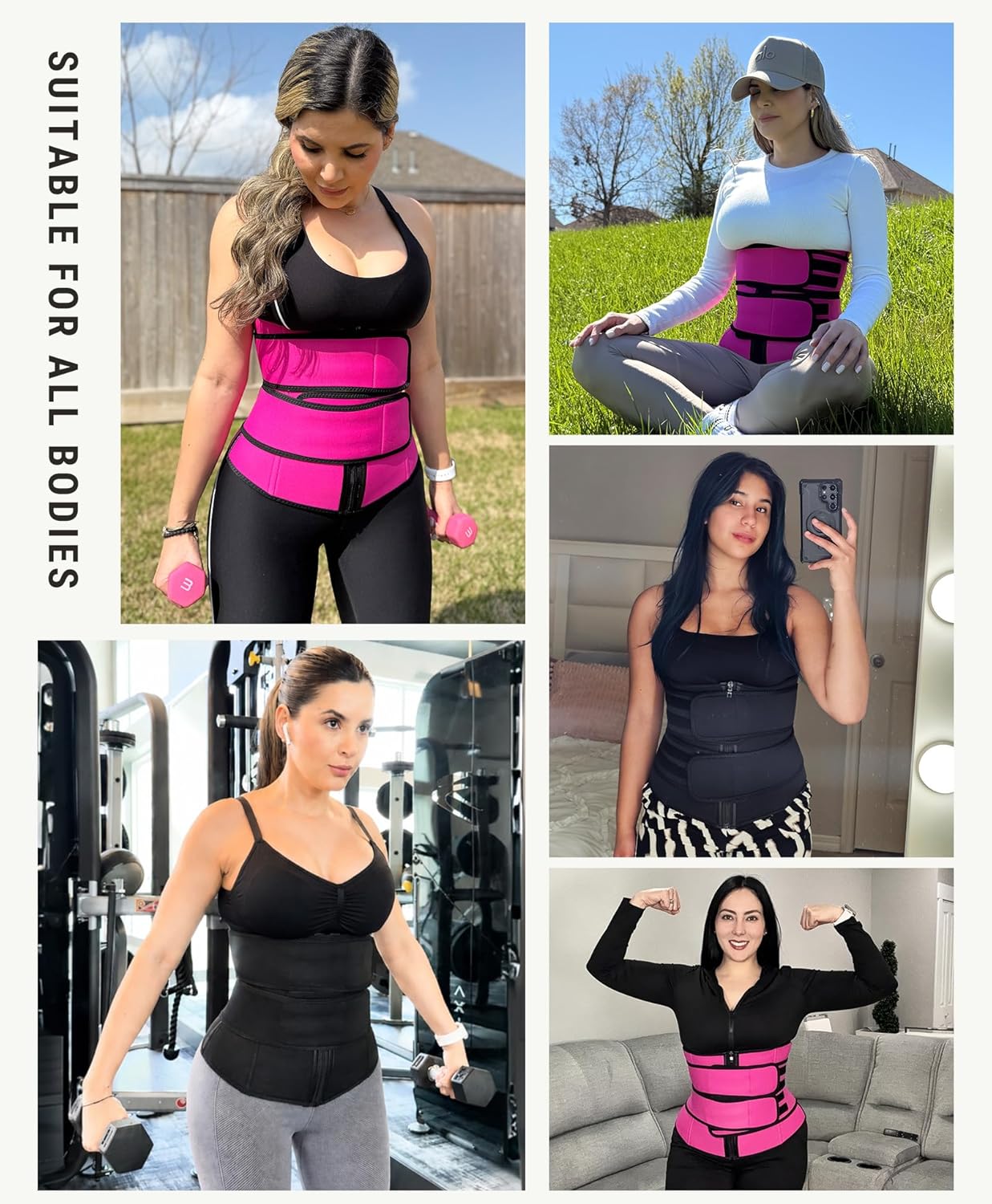 FeelinGirl Waist Trainer for Women - Long Torso Sauna Corset with 7 Steel Bones & Zipper | Ideal for Belly Fat Reduction