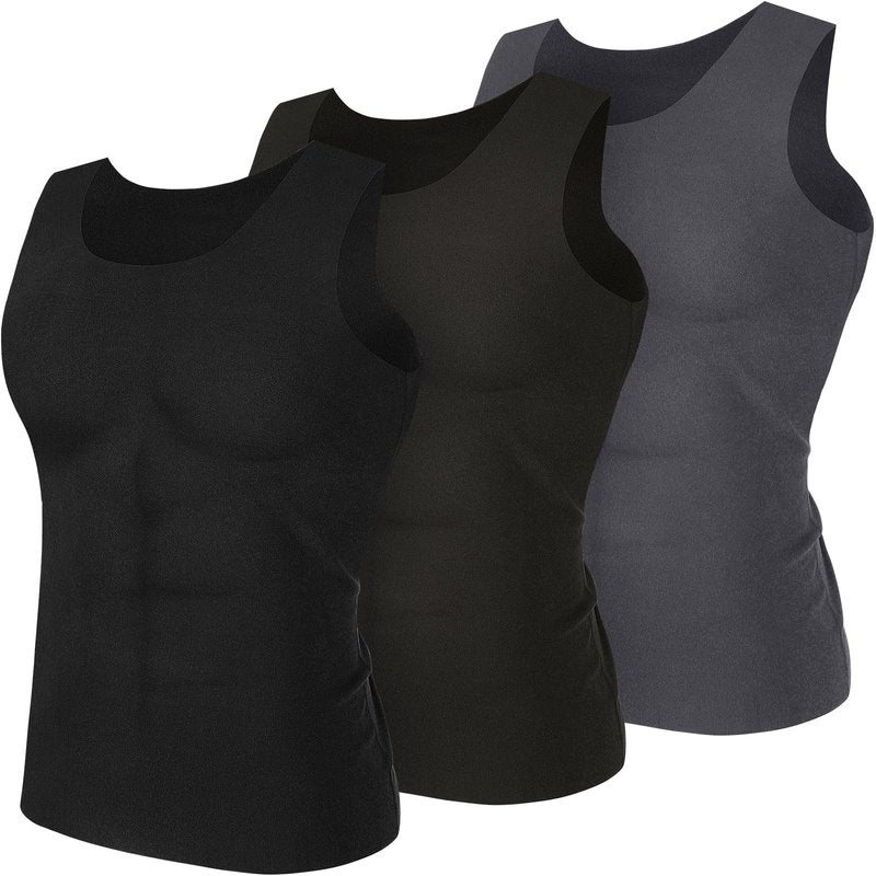Toulite 3 Pcs Thermals for Men Tank Top Winter Thermal Sleeveles Shirts Men Underwear Tops Warm Undershirt Base Layer Vest(Black、Grey、Dark Grey,M)