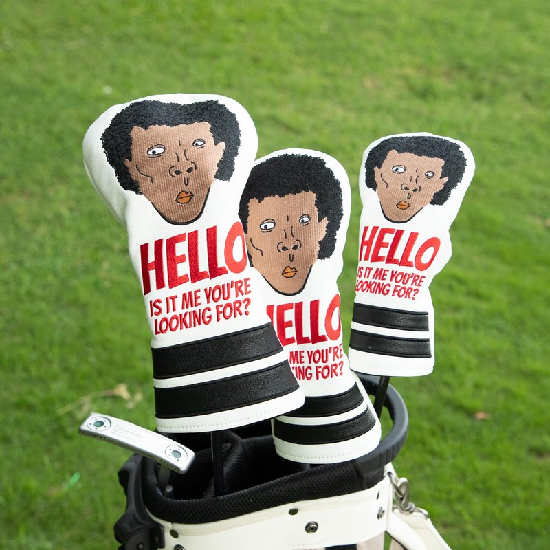 brdejc Golf Club Covers Funny Embroidery Driver Cover Fariway Wood Headcover Hybrid Covers Leather Golf Headcovers for Most Brand (for Hybrid/White)