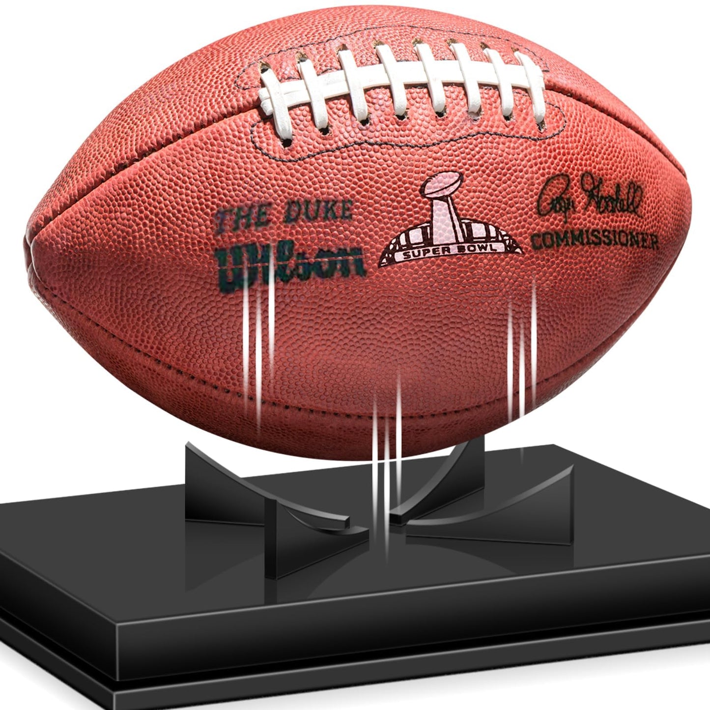 KKU Football Display Case, Acrylic Football Case Display Case Autographed Football Holder, No Assembly Required Football Display Box with Removable Built-in Football Display Stand