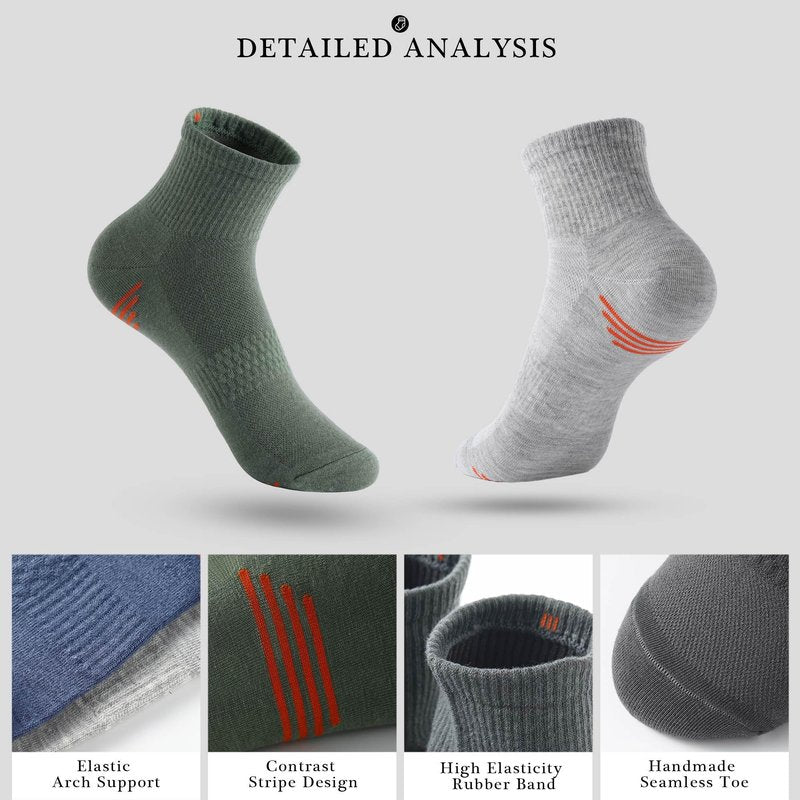 Honeysea White Crew Socks for Women - Ankle Socks for Women Running Socks White Socks for Women Hiking Socks Crew Socks for Women Socks Size 7-9 Quarter Socks Women Athletic Socks for Women