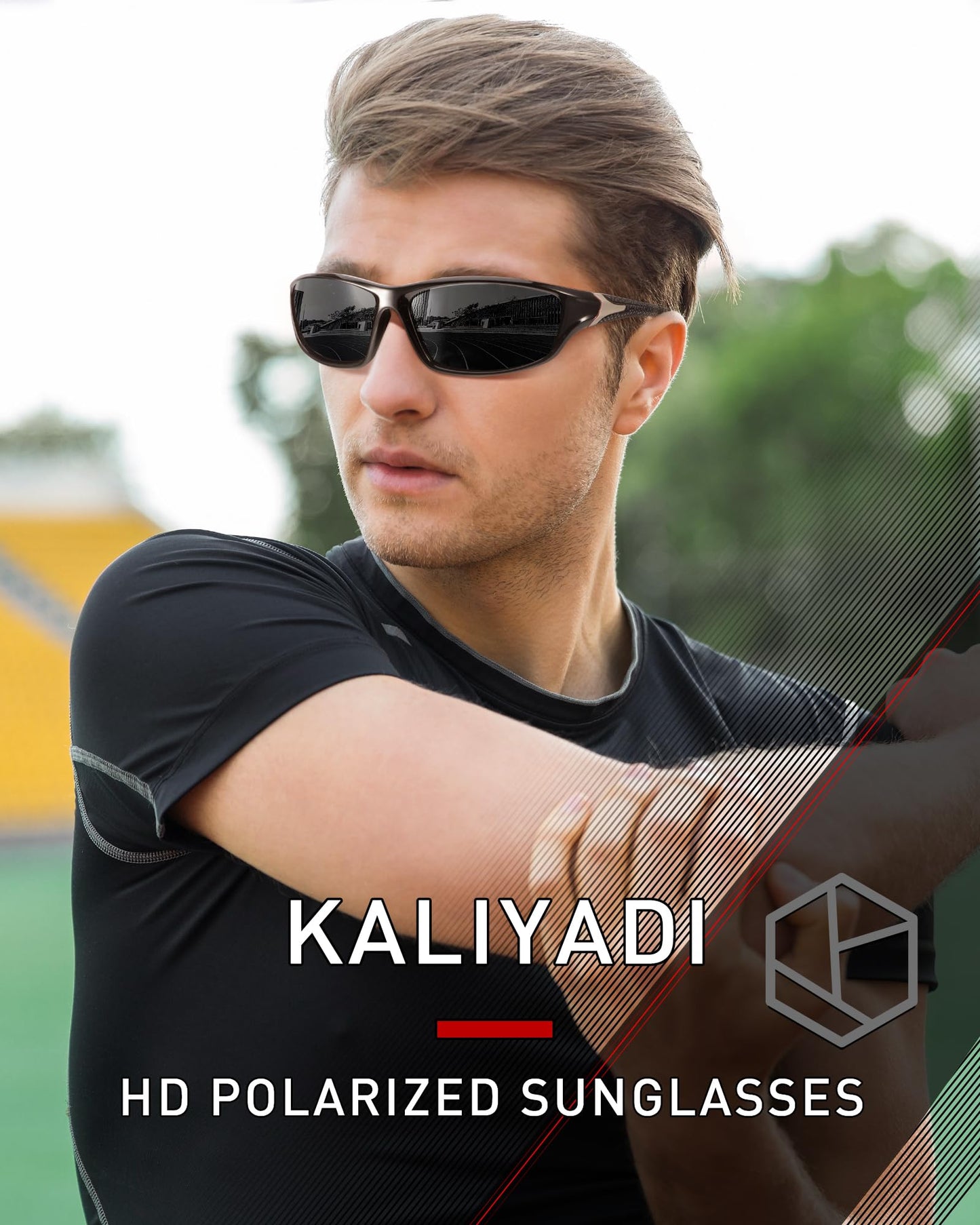 KALIYADI Polarized Sunglasses-Men Sports Sun-glasses: Mens Sunglasses Polarized UV Protection for Fishing Driving Cycling