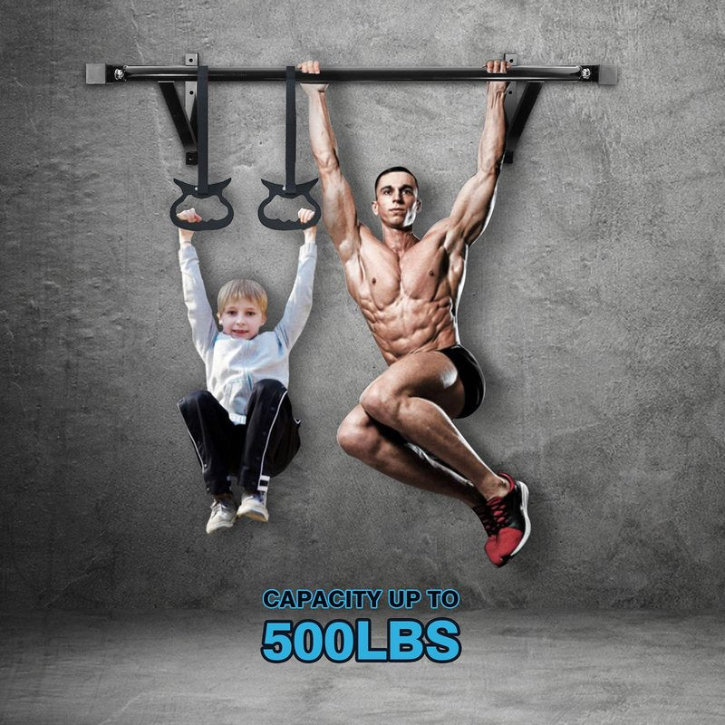 IRONWALLS Pull Up Bar Wall Mounted Home Gym, 500lbs Capacity Heavy Duty Iron Chin Up Bar Upper Body Workout Bar for Strength Training Equipment, Fitness Exercise Frame for Indoor Outdoor Use