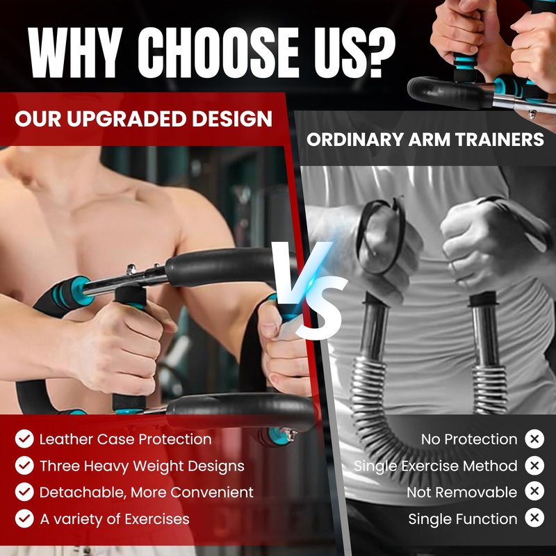 QIVRENS Twister Arm Trainer For Men & Women, Chest Workout Equipment Adjustable 6 Resistance Levels (30-120lb) - Removable and Attachable Fitness Exercise Equipment, Portable At Home Workout Equipment