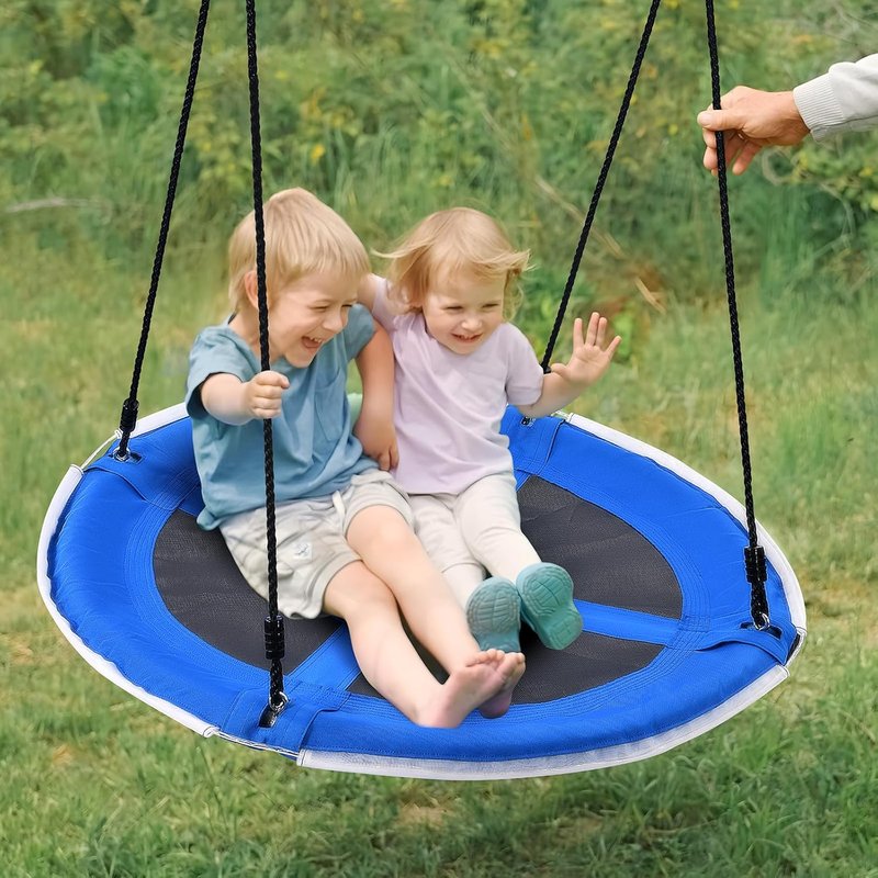 Trekassy 700lbs 40” LED Tree Swing for Kids & Adults | Outdoor Blue with Hanging Straps
