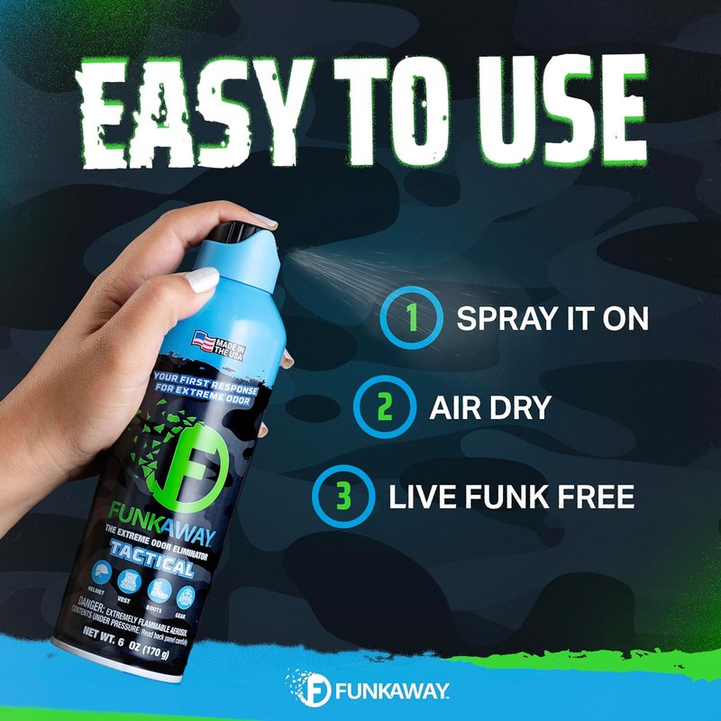 FunkAway Extreme Odor Eliminating AeroSpray - Military Grade Formula | 6 oz. for First Responders, Removes Smoke & Pet Odors