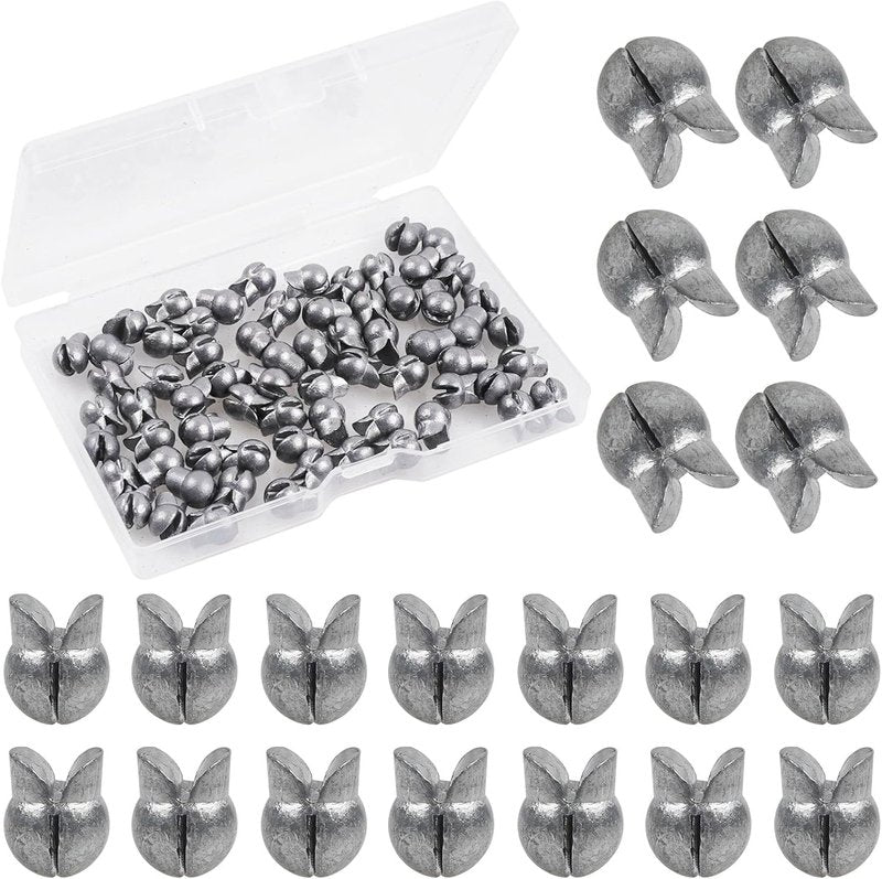 Split Shot Fishing Weights - 100pcs Removable Round Sinkers for Freshwater & Saltwater Fishing | Versatile Clip-On Design