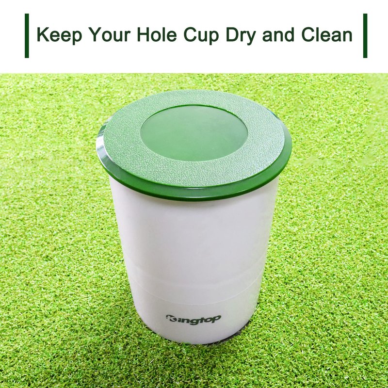 KINGTOP Golf Hole Cup with Cover, Backyard Practice Putting Green, Fit PGA | LPGA | USGA Regulations, Outdoor Indoor Golf Putting Cup