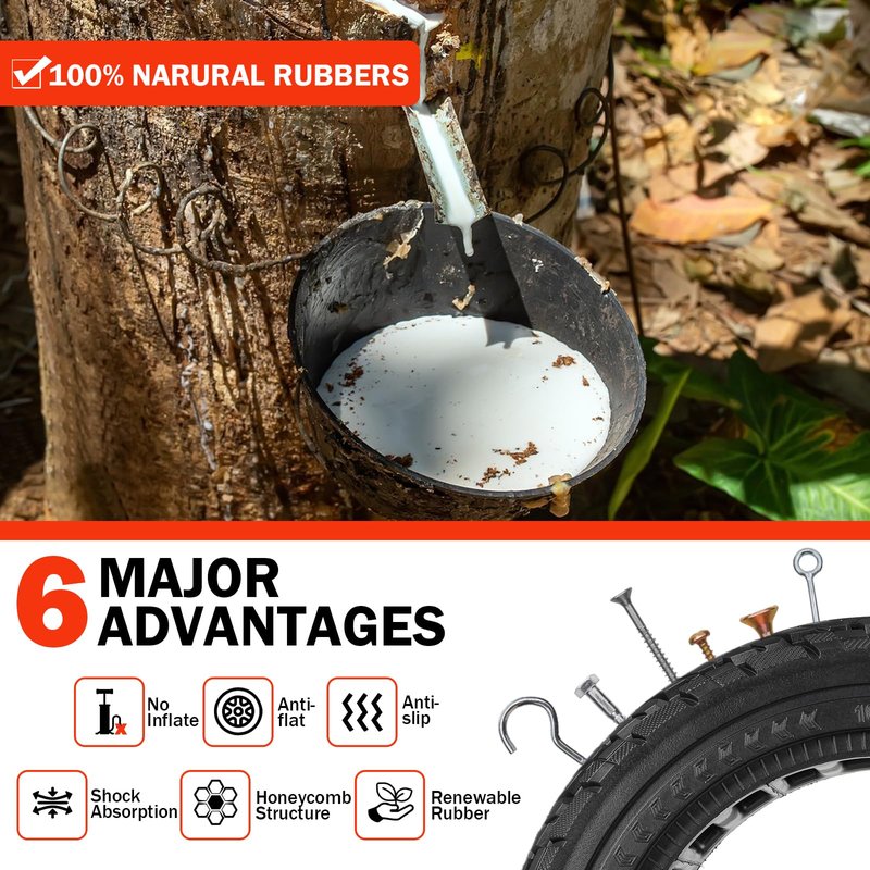 60/70-6.5 Scooter Tire,10x2.50 Solid Rubber Tire 10 inch Scooter Tires Replacement for Ninebot G30 Max / G30D Front or Rear 2 PCS