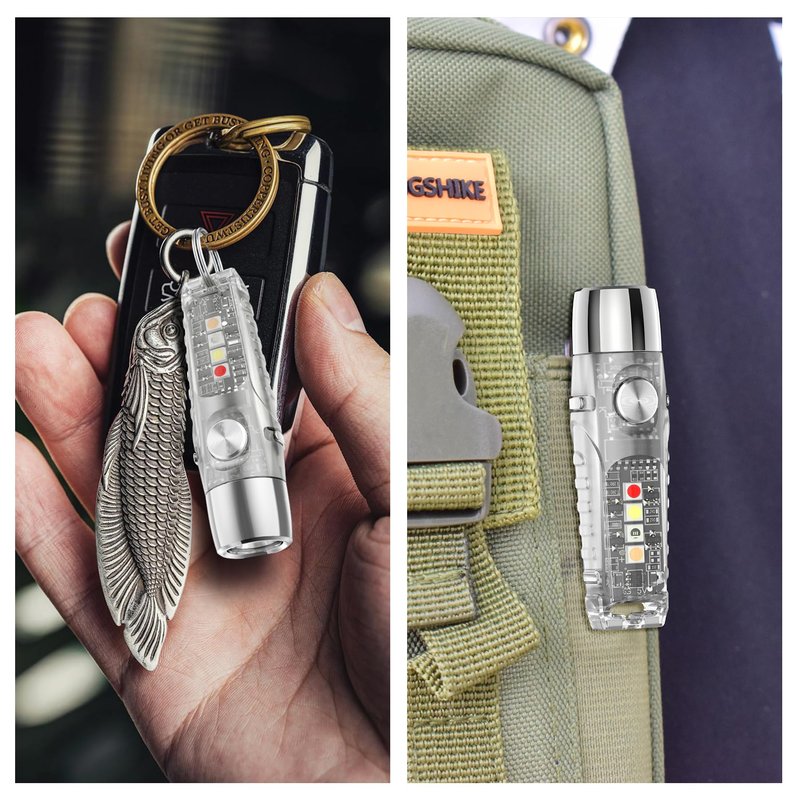 TUNENGE S12Pro Keychain Flashlight Rechargeable,750 High Lumen EDC Mini Flashlight with Clip,Multifunction COB Light with 365nmUV-11 Lighting Modes, Tail Magnet, Flash Light
