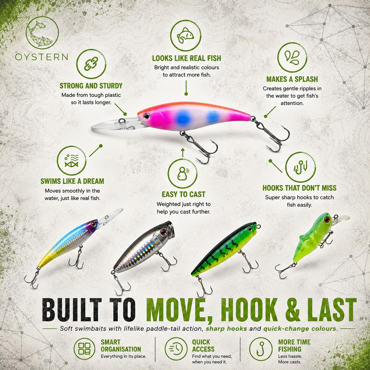 Fishing Kit - 232PCS Tackle Box with Lures, Spinner Baits & Accessories for Bass and Trout | Complete Gear Set