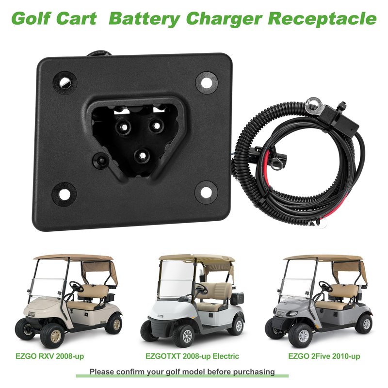 Golf Cart 48V Battery Charger Receptacle or Plug for EZGO RXV & TXT 2008-up Electric, EZGO 2Five 2010-up Delta-Q Charging Receptacle OEM# 602529