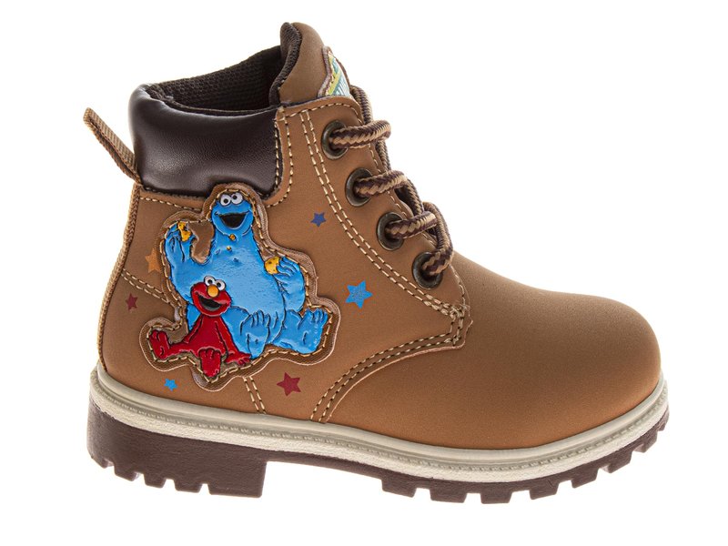 Sesame Street Boots Ankle High Workboot - Trekking Walking Climbing Hiking Boot for Kids - Elmo and Cookie Monster (Size 6 Toddler)