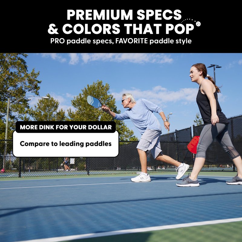 Boulder Pickleball Paddle - USAPA Approved - T700 Carbon Fiber Surface with Honeycomb Polymer Core - for Men Women Kids (Red)
