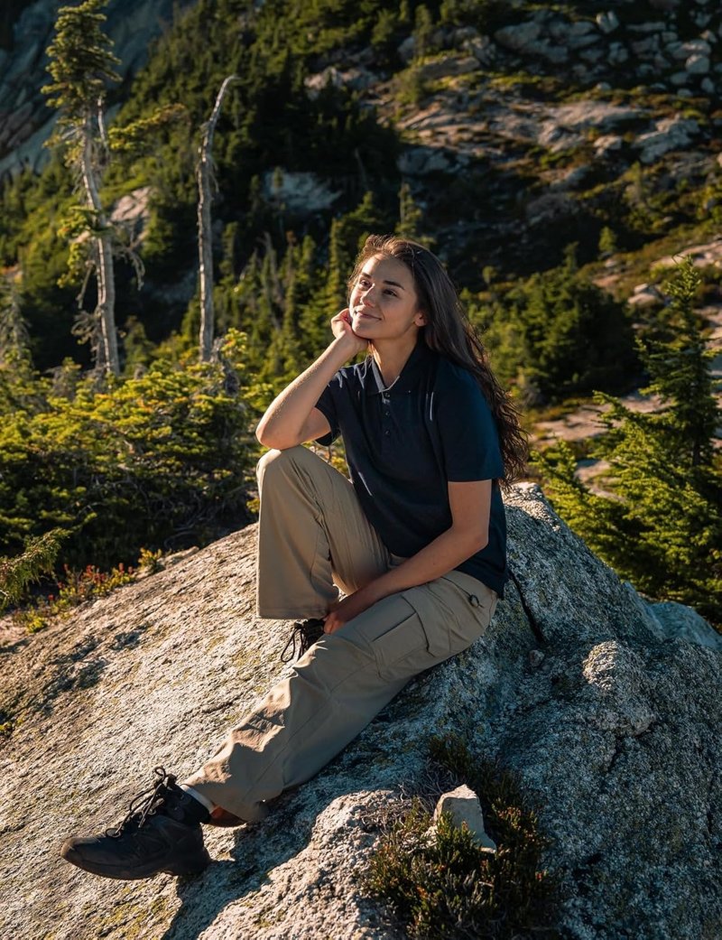 Women's Cargo Hiking Pants - High-Waisted, Wide Leg, Water-Resistant, Lightweight Stretch | Perfect for Work & Outdoor Activities