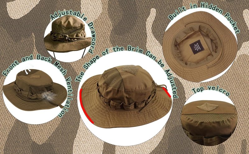 Breathable Sun Hat - Unisex Bucket Boonie Cap for Fishing, Safari, Hiking & Camping | Lightweight & UV Protection