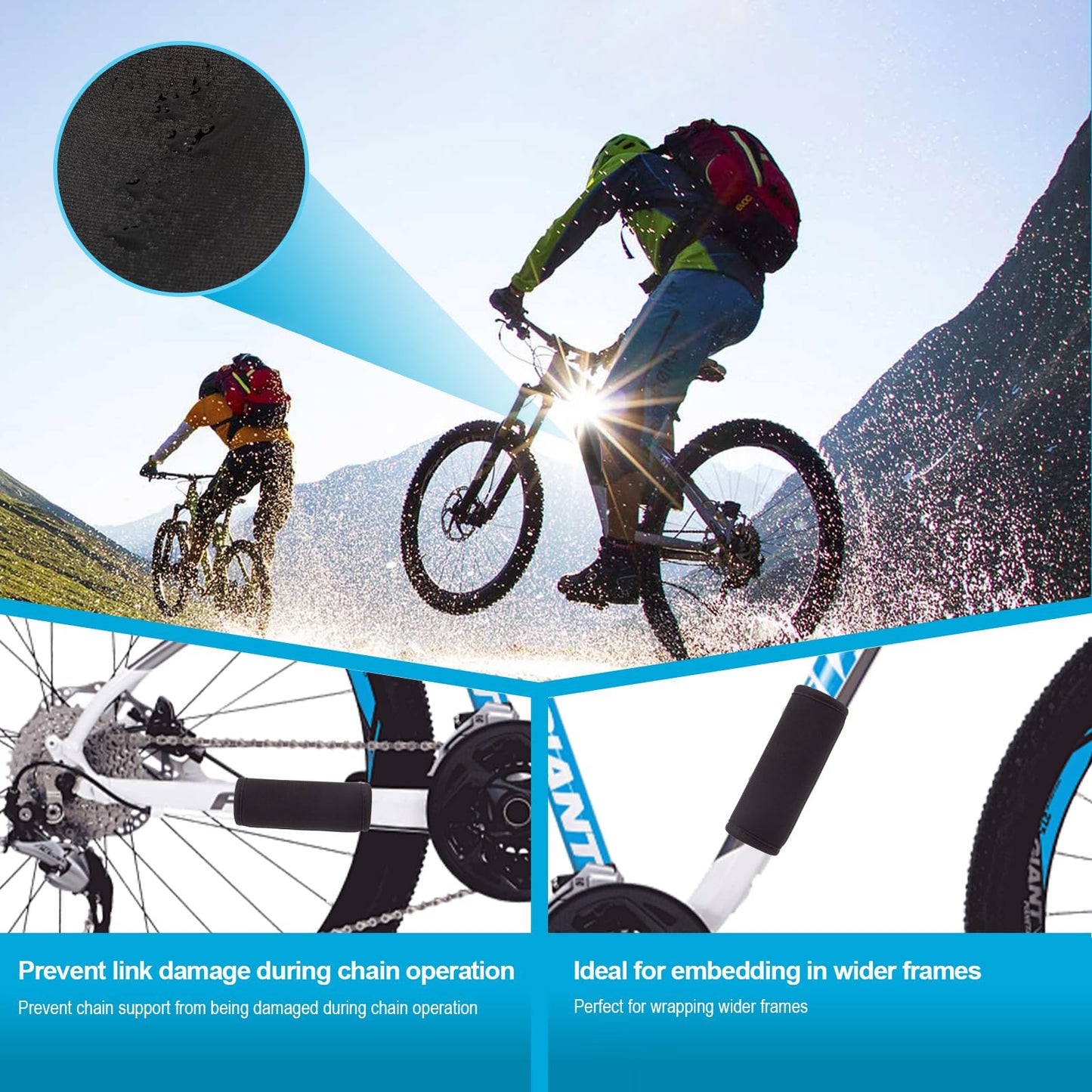 Bike Frame Protection Kit - 4-Piece, Universal Bicycle Frame Protection,Made of Neoprene, Can be Used on Bicycle Carrier Protection, E-Bike Accessories, Bicycle Accessories