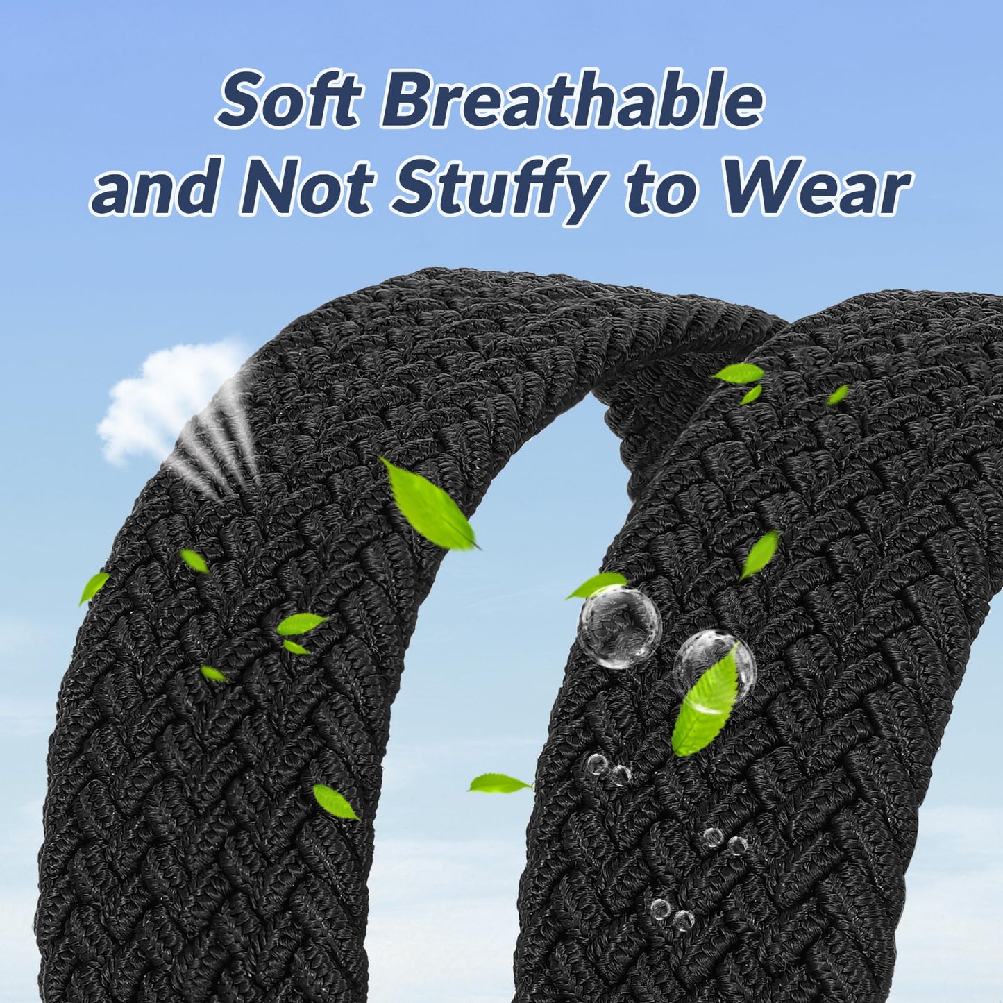 BELTROAD Elastic Braided Belt Mens Golf Belts No-Hole Design Lightweight Breathable Woven Stretch Belt for Golf Casual