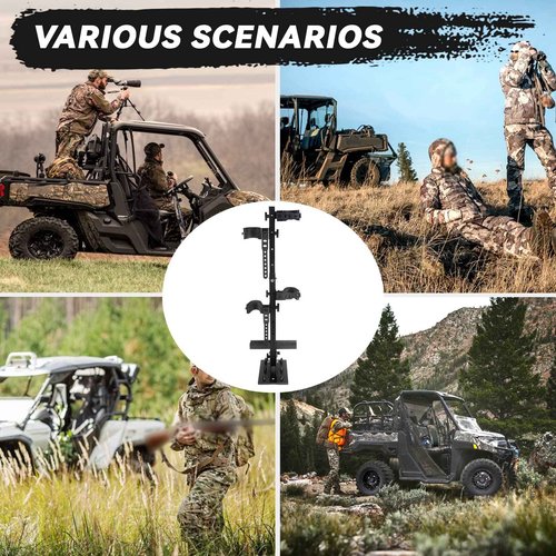 StarknightMT UTV Gun Holder UTV Gun Rack Stand Up Gun Mount Compatible with Polaris Ranger RZR Golf Cart General Defender Pioneer Teryx Mule UTV
