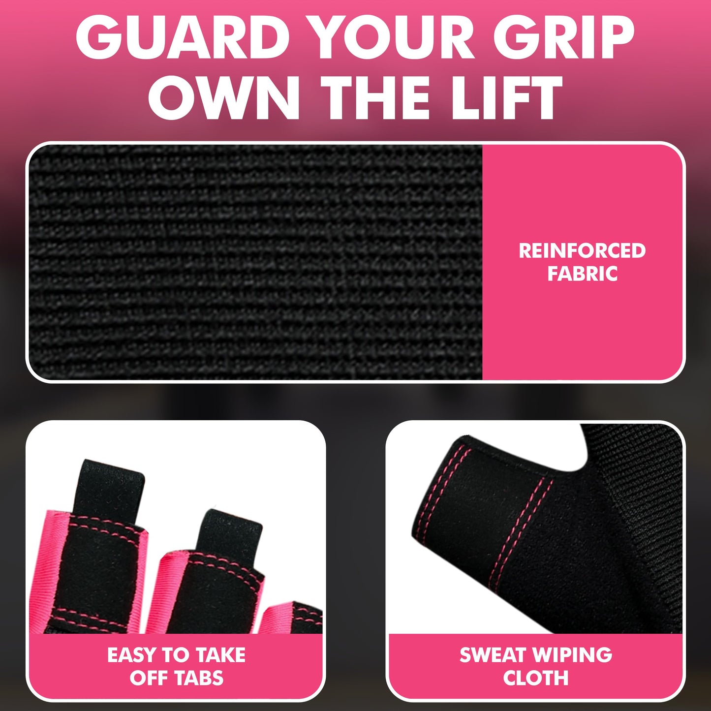 BFS IMPEX Gym Gloves for Weight Lifting,Workout Gloves with Full Palm Protection–Breathable Fitness Glove for Men & Women,Powerlifting,Crossfit,Pull Ups,Cycling,Gym Training (Pink, S)
