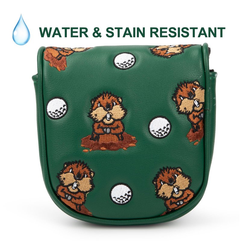 Golf Mallet Putter Cover for DF3 Center Shafted Putter Head Cover Mallet Putter Headcover Magnetic Synthetic Leather Mallet Putter Cover Club Protective Case for Men (Tropical Flowers)