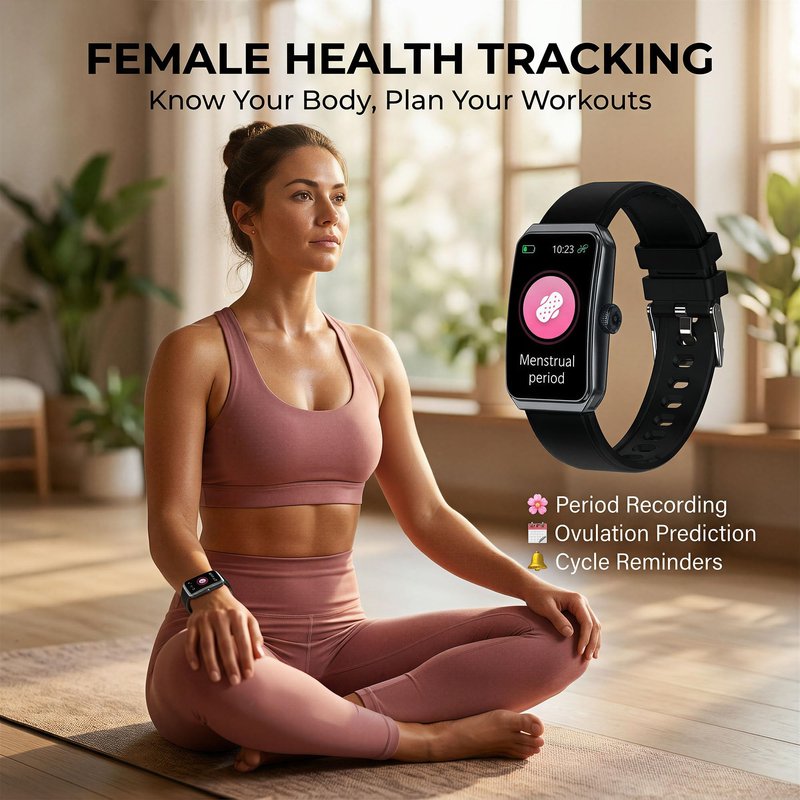 LZBWOL Health Fitness Tracker Watch for Men Women, 1.47" HD, 24/7 Heart Rate, Blood Oxygen, Sleep Monitor, 100+ Sports Modes, IP68 Water Resistant Pedometer, Compatible with Android & iOS- Black