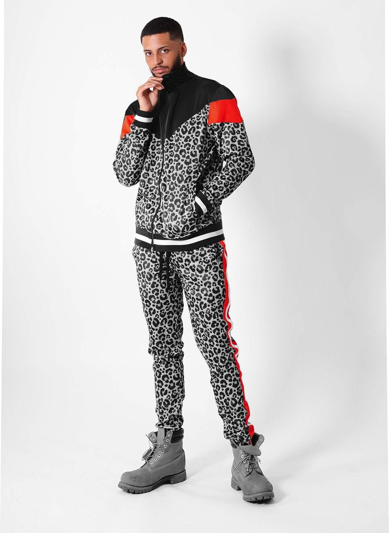 SCREENSHOT Men's Premium Sport Casual Running Workout PRINT Track Pants P11005-Black/Tiger-Medium